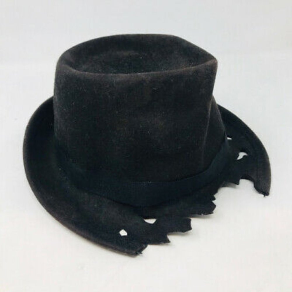 Unbranded Brown Wool Distressed Derby Hat Burned